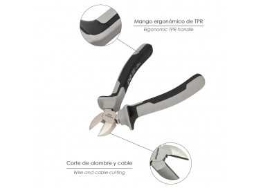 Alicates Corte diagonal 150 mm. Acero Cromo Vanadio DIN-ISO 5749  Pelacables, Corta Cables, Pelador Cables