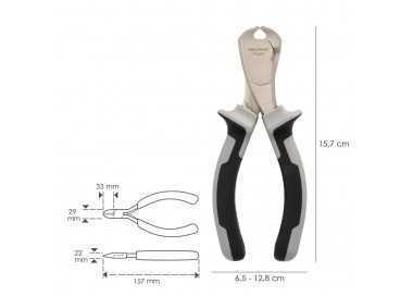 Alicates Corte Frontal 150 mm. Acero Cromo Vanadio DIN-ISO 5748  Pelacables, Corta Cables, Pelador Cables