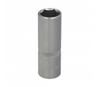 Llave Vaso 1/2" Hexagonal Larga 19 mm. Perfil de 6 caras. Acero Cromo Vanadio, Aristas Redondas