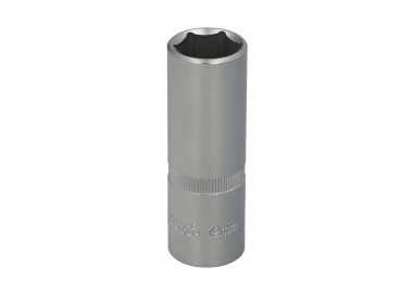 Llave Vaso 1/2" Hexagonal Larga 19 mm. Perfil de 6 caras. Acero Cromo Vanadio, Aristas Redondas