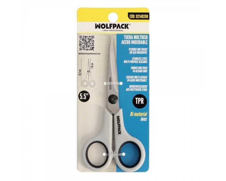 Tijeras Multiuso Acero Inoxidable 5,5" / 140 mm. Hojas Acero Inoxidable, Mango Comodo y Suave