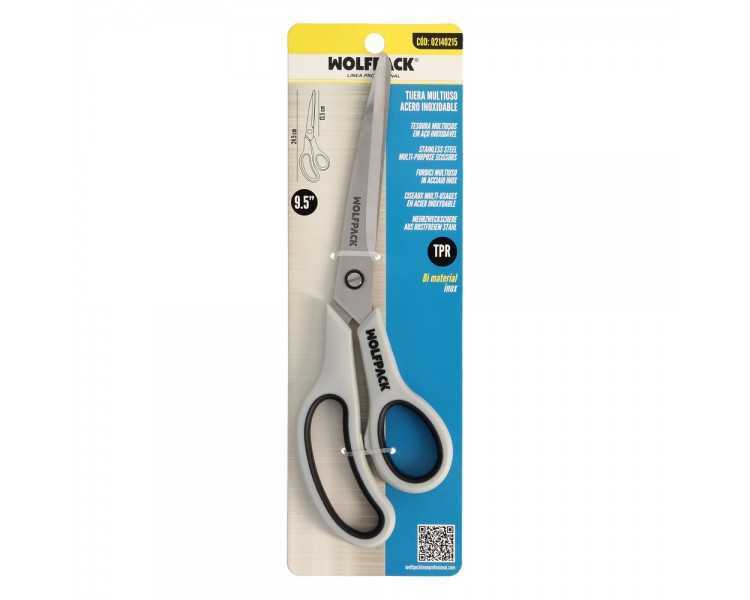 Tijeras Multiuso Acero Inoxidable 9,5" / 240 mm. Hojas Acero Inoxidable, Mango Comodo y Suave