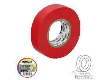 Cinta Aislante Profesional Roja Espesor 0.13 mm. Ancho 19 mm. Rollo 25 Metros Cinta Electricista, Cinta Aislante Cables