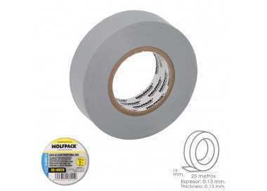 Cinta Aislante Profesional Gris Espesor 0.13 mm. Ancho 19 mm. Rollo 25 Metros Cinta Electricista, Cinta Aislante Cables