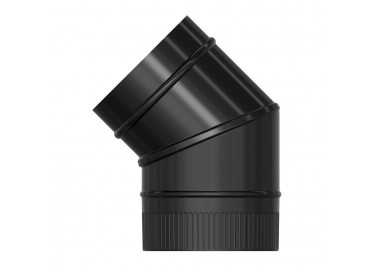 Codo Estufa Liso Negro Vitrificado Ø 150 mm. 45°