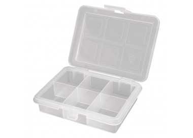 Organizador Plastico 6 Compartimentos 120 x 100 x 28 mm. Caja Almacenaje, Malentin Organizador, Organizador Plastico