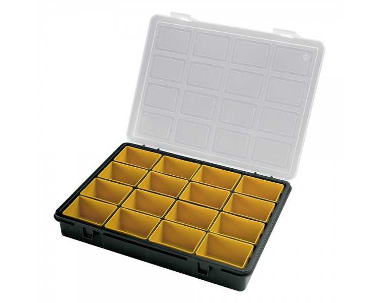 Organizador Plastico 16 Compartimentos Extraibles 242x188x37 mm. Caja Almacenaje, Malentin Organizador, Organizador Plastico