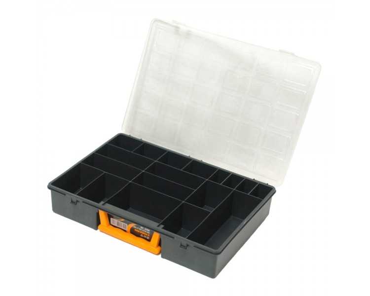 Maletin Organizador Plastico 18 Compartimentos 360x252x64 mm. Caja Almacenaje, Malentin Organizador, Organizador Plastico