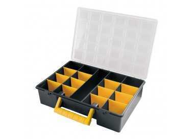 Maletin Organizador Plastico 17 Compartimentos Con Separadores Ajustables 360x252x64 mm.