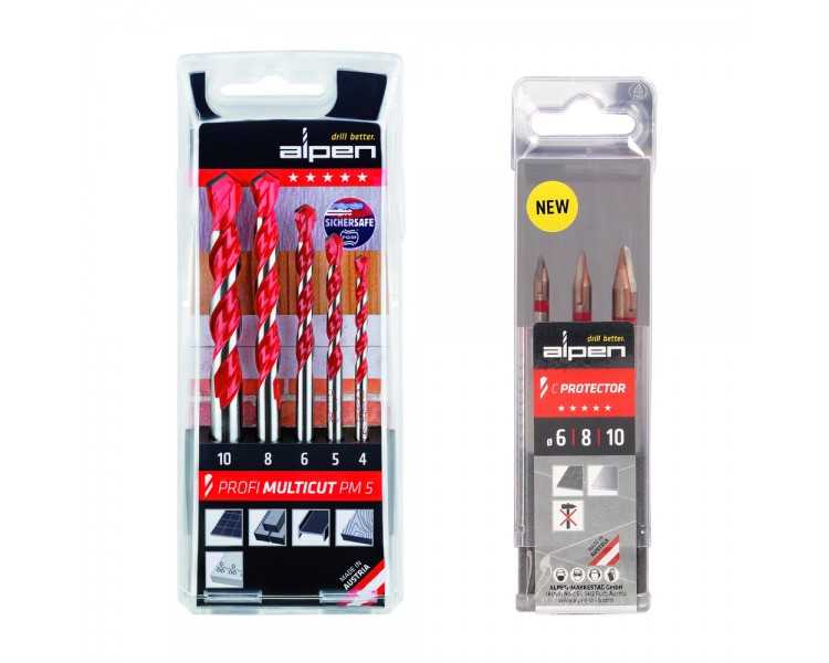 Pack Estuches Brocas Alpen (3 Brocas Porcelanicos y 5 Multiusos)