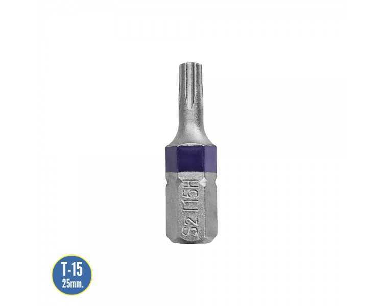 Puntas Destornillador Torx 15 Inviolable (2 Piezas). Acero S2 al Cromo Vanadio. Puntas Hexagonales, Destorpuntas,