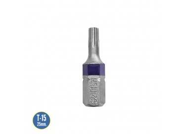 Puntas Destornillador Torx 15 Inviolable (2 Piezas). Acero S2 al Cromo Vanadio. Puntas Hexagonales, Destorpuntas,