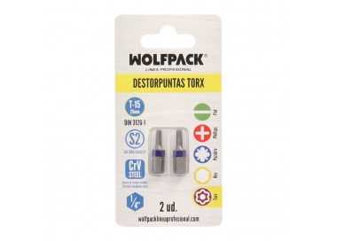 Puntas Destornillador Torx 15 Inviolable (2 Piezas). Acero S2 al Cromo Vanadio. Puntas Hexagonales, Destorpuntas,