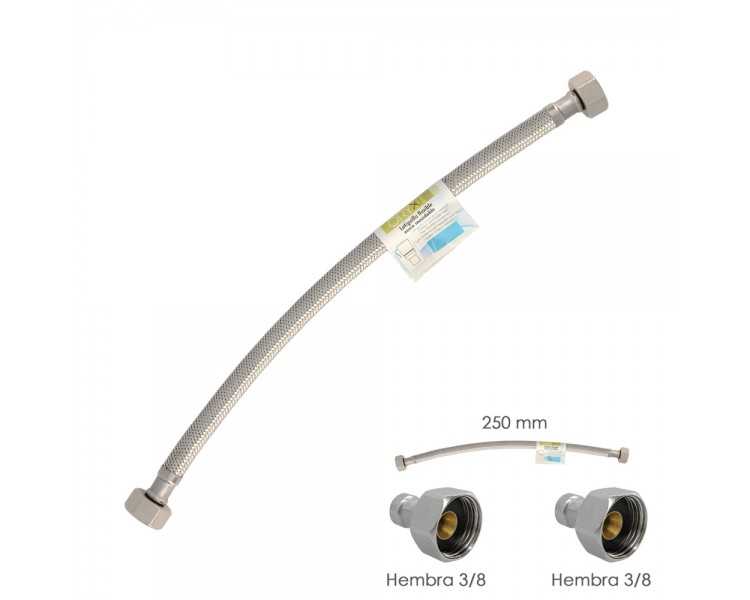 Latiguillo Flexible Acero Inoxidable Hembra 3/8 - Hembra 3/8 - 250mm