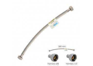 Latiguillo Flexible Acero Inoxidable Hembra 3/8 - Hembra 1/2 - 300mm