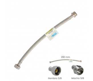 Latiguillo Flexible Acero Inoxidable Macho 3/8 - Hembra 3/8 - 200mm