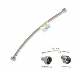 Latiguillo Flexible Acero Inoxidable Macho 1/2 - Hembra 1/2 - 250mm