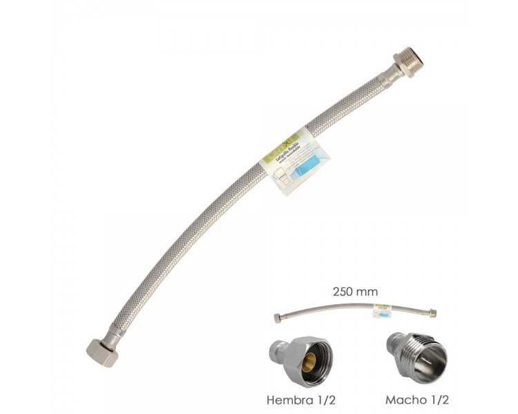 Latiguillo Flexible Acero Inoxidable Macho 1/2 - Hembra 1/2 - 250mm