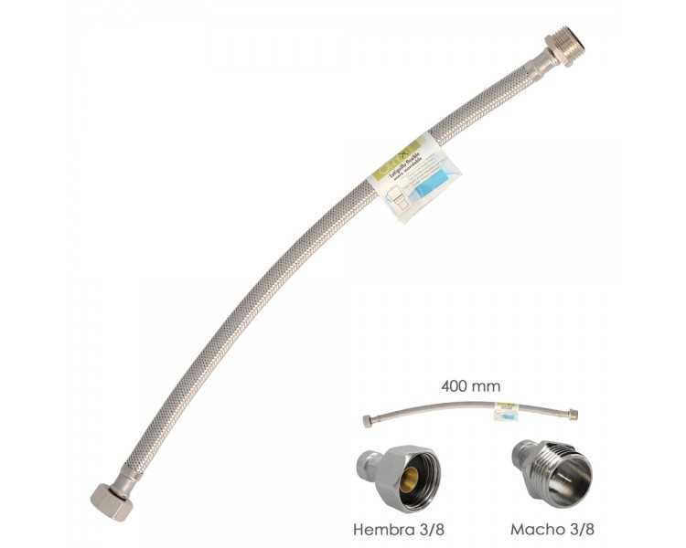 Latiguillo Flexible Acero Inoxidable Macho 3/8 - Hembra 3/8 - 400mm
