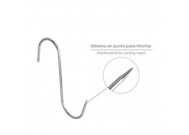 Gancho Carnicero Inoxidable Nº 2 De 120 x 5 mm. Gancho Para Productos Carnicos.