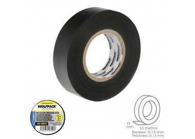 Cinta Aislante Profesional Negra Espesor 0.13 mm. Ancho 19 mm. Rollo 25 Metros Cinta Electricista, Cinta Aislante Cables
