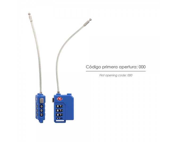 Candado Seguridad Equipaje Tsa 3 Digitos Con Cable Acero. Candado Combinación, Maleta, Viaje, Mochilas, Seguridad