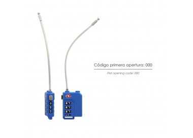 Candado Seguridad Equipaje Tsa 3 Digitos Con Cable Acero. Candado Combinación, Maleta, Viaje, Mochilas, Seguridad
