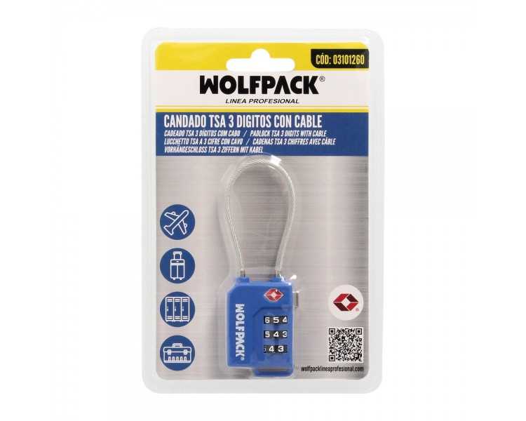 Candado Seguridad Equipaje Tsa 3 Digitos Con Cable Acero. Candado Combinación, Maleta, Viaje, Mochilas, Seguridad