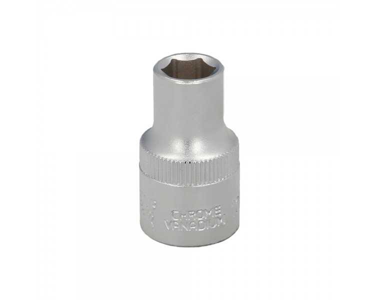Llave Vaso 1/2" Hexagonal 10 mm. Perfil de 6 caras. Acero Cromo Vanadio, Aristas Redondas