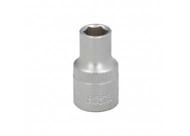 Llave Vaso 1/2" Hexagonal 10 mm. Perfil de 6 caras. Acero Cromo Vanadio, Aristas Redondas