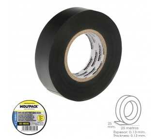 Cinta Aislante Profesional Negra Espesor 0.15 mm. Ancho 25 mm. Rollo 25 Metros Cinta Electricista, Cinta Aislante Cables