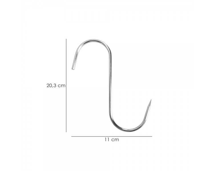 Gancho Carnicero Inoxidable Nº 7 De 220 x 10 mm. Gancho Para Productos Carnicos.