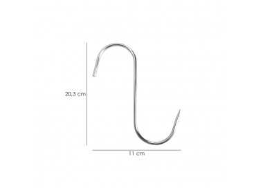 Gancho Carnicero Inoxidable Nº 7 De 220 x 10 mm. Gancho Para Productos Carnicos.