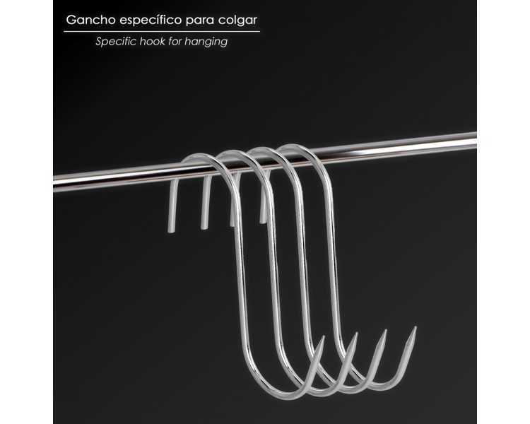 Gancho Carnicero Inoxidable Nº 7 De 220 x 10 mm. Gancho Para Productos Carnicos.