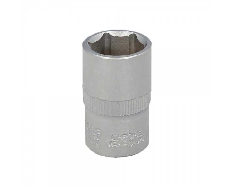 Llave Vaso 1/2" Hexagonal 17 mm. Perfil de 6 caras. Acero Cromo Vanadio, Aristas Redondas
