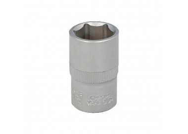 Llave Vaso 1/2" Hexagonal 17 mm. Perfil de 6 caras. Acero Cromo Vanadio, Aristas Redondas