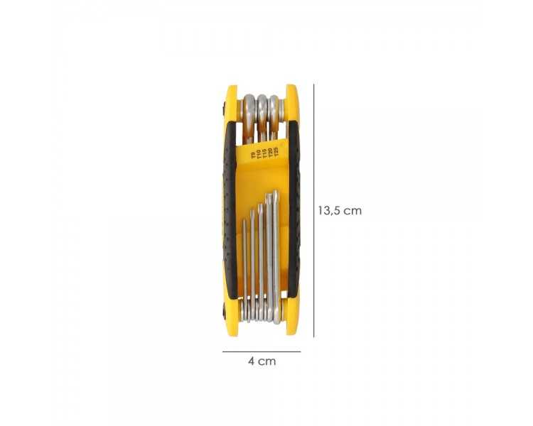Juego Llaves Torx Plegable  8 Piezas Inviolable, Llave Torx Hexagonal, Llave Estrella, Llave Allen Estrella