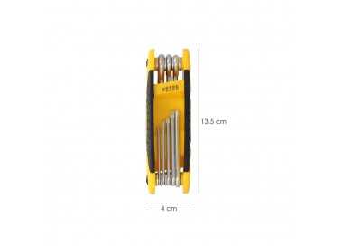 Juego Llaves Torx Plegable  8 Piezas Inviolable, Llave Torx Hexagonal, Llave Estrella, Llave Allen Estrella