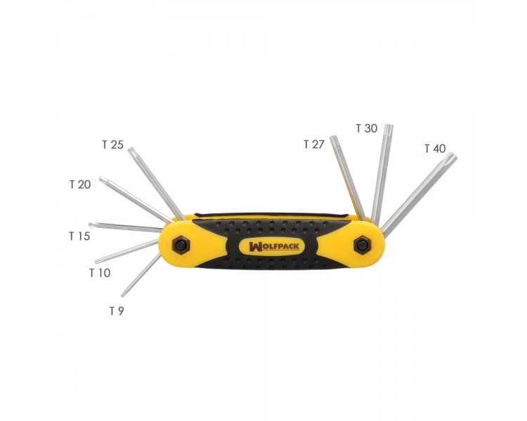 Juego Llaves Torx Plegable  8 Piezas Inviolable, Llave Torx Hexagonal, Llave Estrella, Llave Allen Estrella