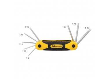Juego Llaves Torx Plegable  8 Piezas Inviolable, Llave Torx Hexagonal, Llave Estrella, Llave Allen Estrella
