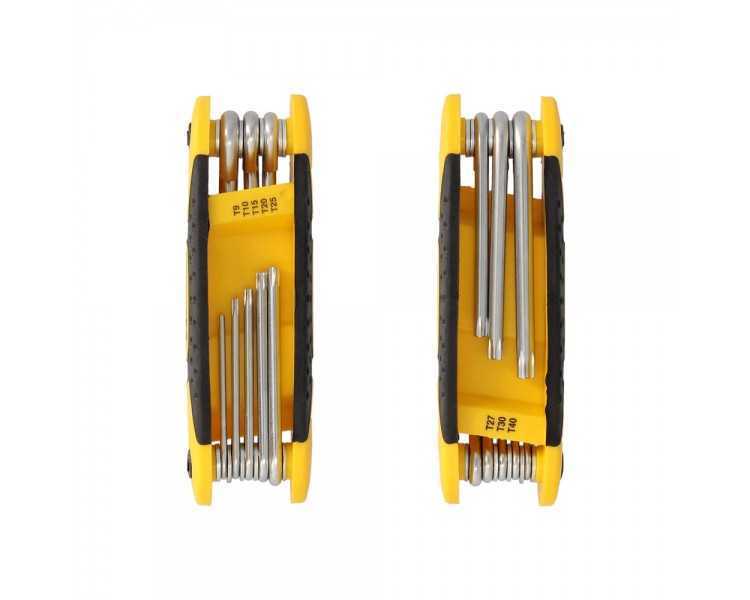 Juego Llaves Torx Plegable  8 Piezas Inviolable, Llave Torx Hexagonal, Llave Estrella, Llave Allen Estrella