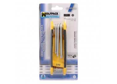 Juego Llaves Torx Plegable  8 Piezas Inviolable, Llave Torx Hexagonal, Llave Estrella, Llave Allen Estrella