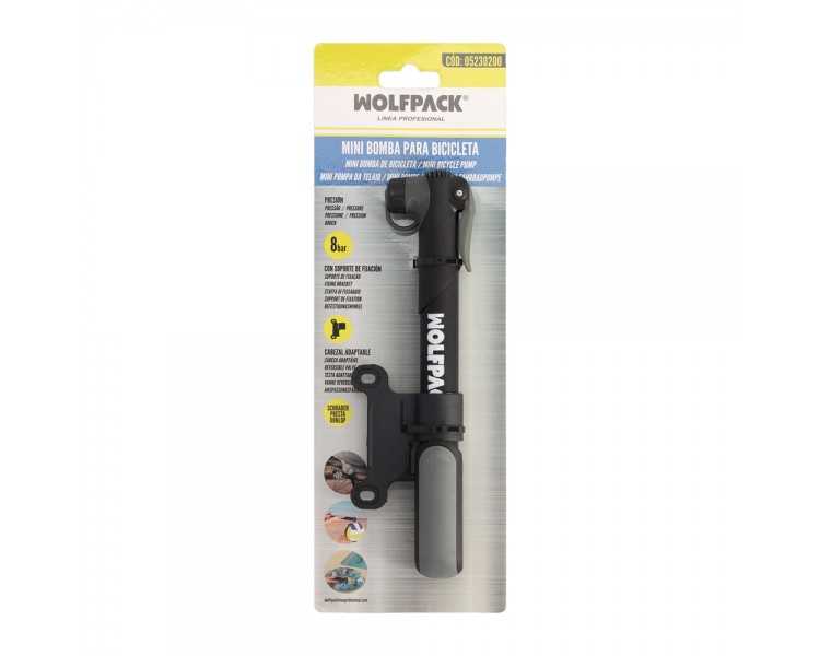 Bomba Para Bicicletas, Inflador Para Bicicleta, Bomba Patinete. Valvulas Schrader, Dunlop y Presta 8 Bares, Con soporte Bici