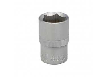 Llave Vaso 1/2" Hexagonal 18 mm. Perfil de 6 caras. Acero Cromo Vanadio, Aristas Redondas