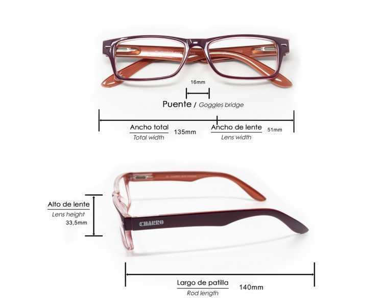 Gafas Lectura Kansas Morado / Naranja. Aumento +2,5 Gafas De Vista, Gafas De Aumento, Gafas Visión Borrosa
