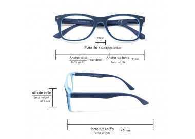Gafas Lectura Illinois Azules. Aumento +1,0 Gafas De Vista, Gafas De Aumento, Gafas Visión Borrosa