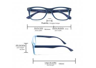 Gafas Lectura Illinois Azules. Aumento +1,5 Gafas De Vista, Gafas De Aumento, Gafas Visión Borrosa