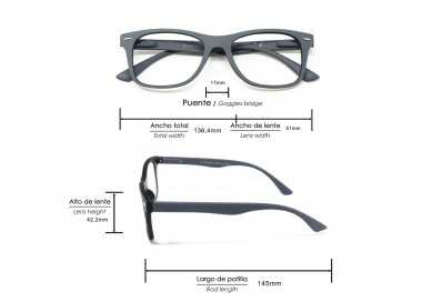 Gafas Lectura Illinois Gris Aumento +1,0 Gafas De Vista, Gafas De Aumento, Gafas Visión Borrosa