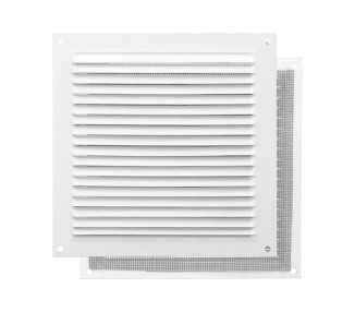 Rejilla Ventilación Aluminio Con Mosquitera Atornillable 175 x 175 mm. Color Blanco