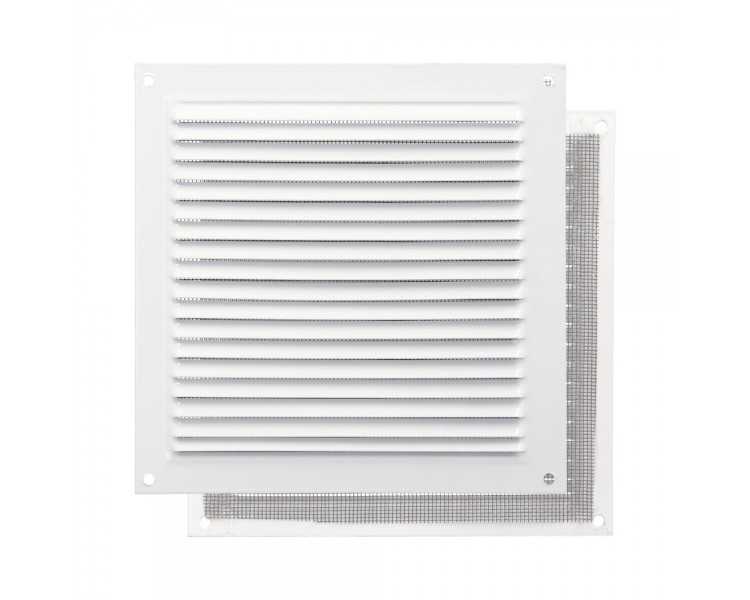 Rejilla Ventilación Aluminio Con Mosquitera Atornillable 175 x 175 mm. Color Blanco